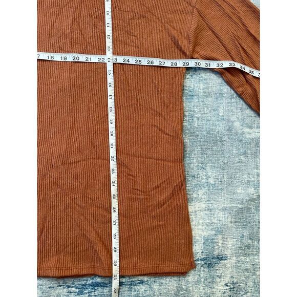 New! Chic Soul Scenic Drives Ribbed Lightweight Sweater in Brick 3XL - Picture 5 of 6